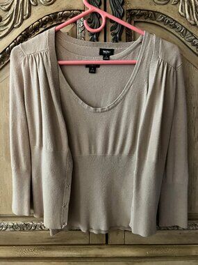 MASSIMO - Tan Cardigan Sweater set - 62% Cotton - Small